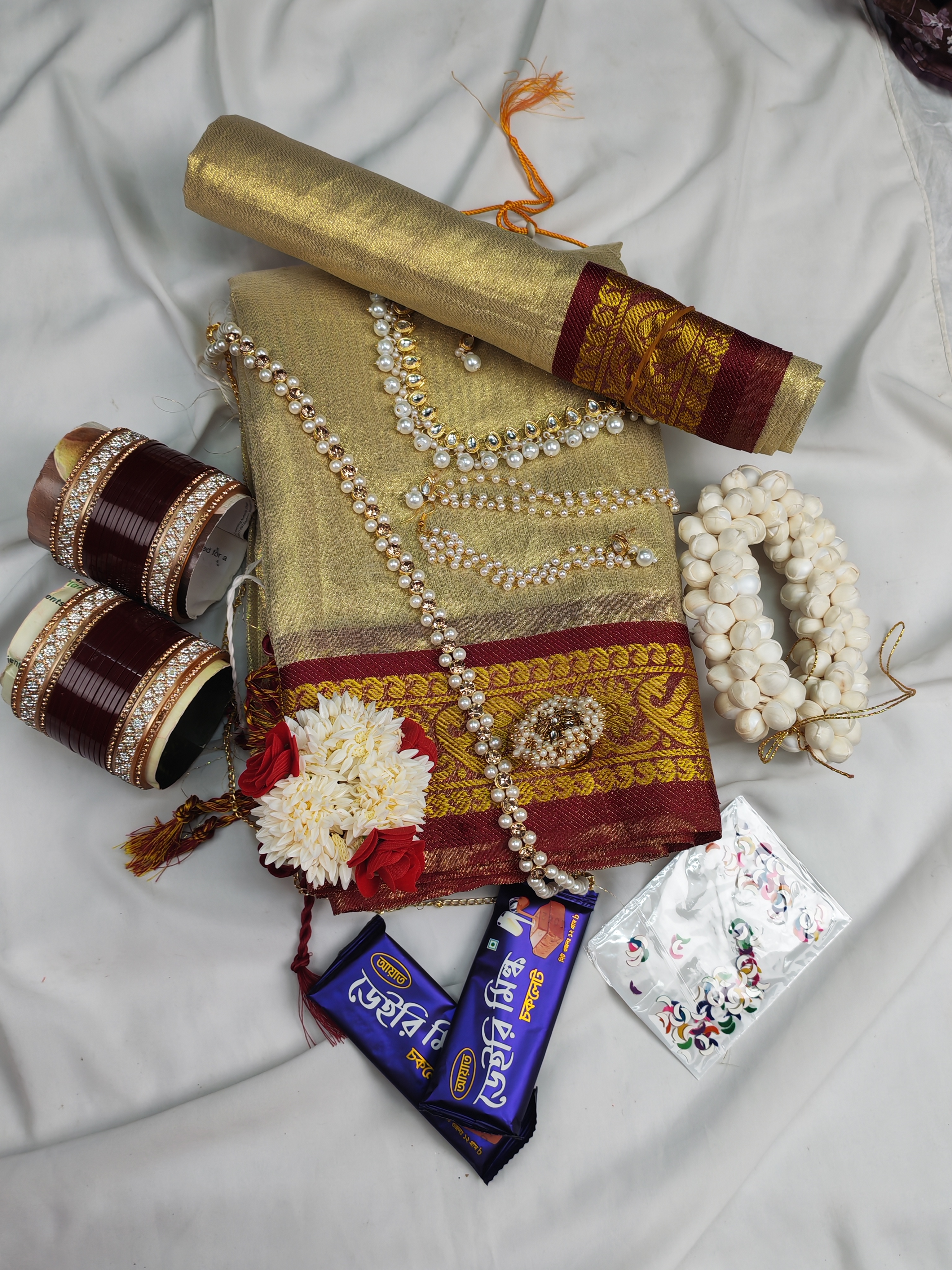 Sellshe ভাইরাল লামা সিল্ক শাড়ি কম্বো